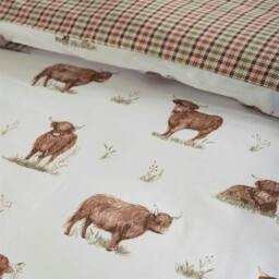 Rackhams Angus Highland Cow Natural Duvet Cover Set - Single - thumbnail 3