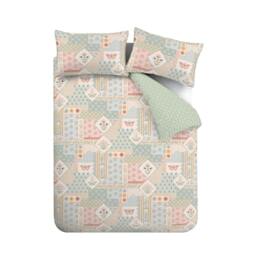 Rackhams Folk Patchwork Green Duvet Cover Set - King - thumbnail 6