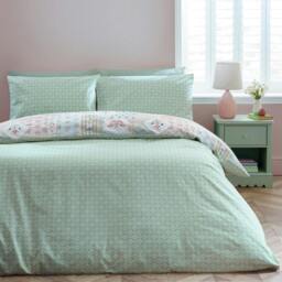 Rackhams Folk Patchwork Green Duvet Cover Set - King - thumbnail 3
