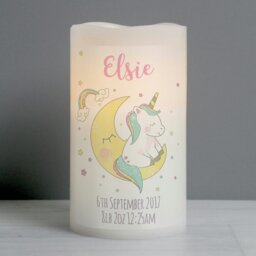Rackhams Personalised Baby Unicorn Nightlight LED Candle - thumbnail 4