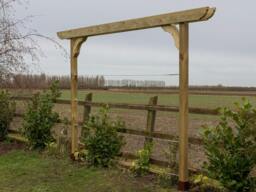 Rackhams Screen Double Beam Pergola, Plant Climbing Arbour - Corbel Sculpted Brace - Natural (Light Green) - None - 1.8m - thumbnail 3