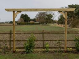 Rackhams Screen Double Beam Pergola, Plant Climbing Arbour - Corbel Sculpted Brace - Natural (Light Green) - None - 1.8m - thumbnail 2