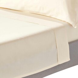 Rackhams Organic 400 TC Egyptian Cotton Sateen Flat Sheet - White - Double - thumbnail 2