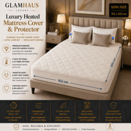 Rackhams Prestige Electric Blanket King Size With 9 Body Settings, 9 Feet Settings, 9 Full Body Settings, 10 Timer Settings - thumbnail 2