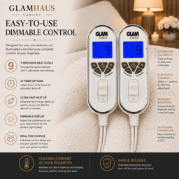 Rackhams Prestige Electric Blanket King Size With 9 Body Settings, 9 Feet Settings, 9 Full Body Settings, 10 Timer Settings - thumbnail 4