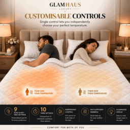 Rackhams Prestige Electric Blanket King Size With 9 Body Settings, 9 Feet Settings, 9 Full Body Settings, 10 Timer Settings - thumbnail 5