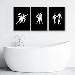 Rackhams Bathroom Wall Hanging Art - Set of 3 Boho Women Wall art Prints - 20 x 30 in / 50 x 76 cm - Matte Museum Quality Art Paper 290 gsm - White Frame - thumbnail 3