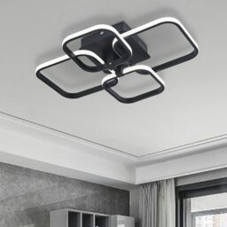Rackhams 4-Head LED Ceiling Light Black Frame Chandelier Lamp - Cool White 60W - thumbnail 3