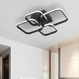 Rackhams 4-Head LED Ceiling Light Black Frame Chandelier Lamp - Cool White 60W - thumbnail 6