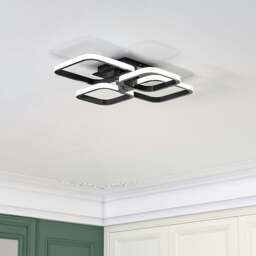Rackhams 4-Head LED Ceiling Light Black Frame Chandelier Lamp - Cool White 60W - thumbnail 2