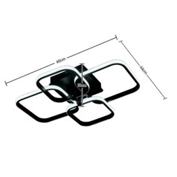 Rackhams 4-Head LED Ceiling Light Black Frame Chandelier Lamp - Cool White 60W - thumbnail 5