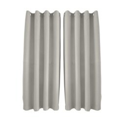 Rackhams Taupe Grey Linen Blackout Eyelet Curtains - 46x54 Inch Drop - 2 Panel