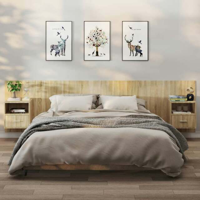 Rackhams Wall-mounted Bedside Cabinets 2 pcs Sonoma Oak