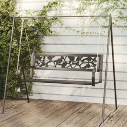 Rackhams Garden Swing Bench 125 cm Steel and Plastic Black
