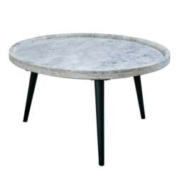 Rackhams Miel Coffee Table With Marble Top And Metal Legs
