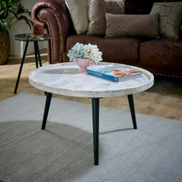 Rackhams Miel Coffee Table With Marble Top And Metal Legs - thumbnail 3