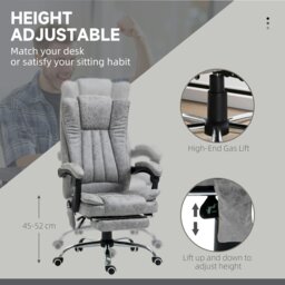 Rackhams 6-Point Vibrating Heat Massage Chair w/ Microfibre Upholstery Grey - Grey - thumbnail 3