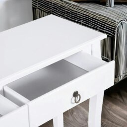 Rackhams Modern Console Table With 2 Drawers and Shelf White - thumbnail 4