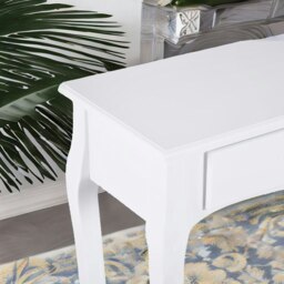 Rackhams Modern Console Table With 2 Drawers and Shelf White - thumbnail 6