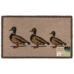 Rackhams Eco-Friendly Latex Backed Coir Entrance Doormat, 45x75cm - Ducks - thumbnail 1