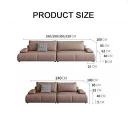 Rackhams Theodore Tofu Single Seater, Two Seater, Three Seater, Four Seater Sofa, Off White - Others (Leathaire) - Two Seater 260CM - thumbnail 6