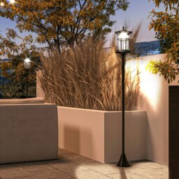 Rackhams LED Outdoor Solar Post Lights, Waterproof IP44, Cool White, 2 Pack - thumbnail 1