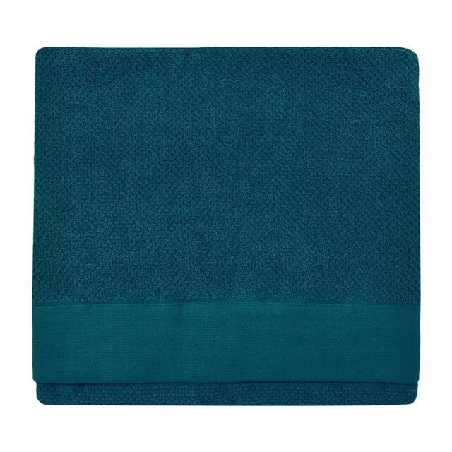 Rackhams Textured Weave Bath Towel - Blue - 130cm x 70cm - Blue - 100% Cotton - image 1