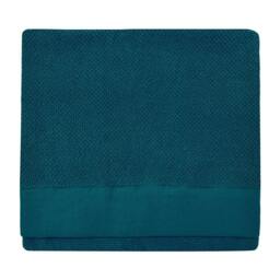 Rackhams Textured Weave Bath Towel - Blue - 130cm x 70cm - Blue - 100% Cotton