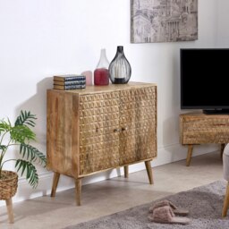 Rackhams Zenon Light Mango Wood 2 Door Sideboard - Lacquered - Wood - 1 - thumbnail 1