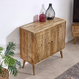 Rackhams Zenon Light Mango Wood 2 Door Sideboard - Lacquered - Wood - 1 - thumbnail 4