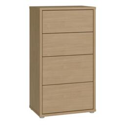 Rackhams Alice Springs Tall 4 Drawer Chest with Push-to-Open Drawers in Elegancia Oak - Standard - Elegancia Oak - Manufactured Wood - thumbnail 2