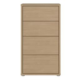 Rackhams Alice Springs Tall 4 Drawer Chest with Push-to-Open Drawers in Elegancia Oak - Standard - Elegancia Oak - Manufactured Wood - thumbnail 3