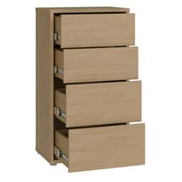 Rackhams Alice Springs Tall 4 Drawer Chest with Push-to-Open Drawers in Elegancia Oak - Standard - Elegancia Oak - Manufactured Wood - thumbnail 5