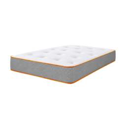 Rackhams ComfortCore 1000 Tufted Pocket Mattress – 23cm / 9” Deep 1000 Pocket Spring Mattress with Medium to Medium-Firm Support - 3ft Single (90cm x 190cm) - White/Yellow - 1 - thumbnail 1