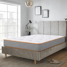 Rackhams ComfortCore 1000 Tufted Pocket Mattress – 23cm / 9” Deep 1000 Pocket Spring Mattress with Medium to Medium-Firm Support - 3ft Single (90cm x 190cm) - White/Yellow - 1 - thumbnail 2