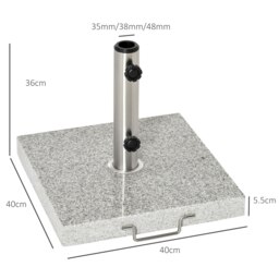 Rackhams 25kg Garden Umbrella Base Durable Parasol Holder Patio Furniture Outdoor Sunshade Marble Stand - thumbnail 6