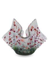 Rackhams Handmade Fused Glass Small Tealight Holder – Blooming Design - thumbnail 2