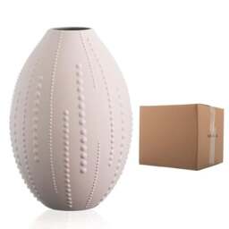Rackhams Matt Sand Smooth Earthenware Vase - 29cm Tall - thumbnail 2