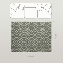 Rackhams Easy-Cleaning Machine Washable Rug for Home, Patio, Garden, Grey - Grey - 170 x 120 cm - 1 - thumbnail 6