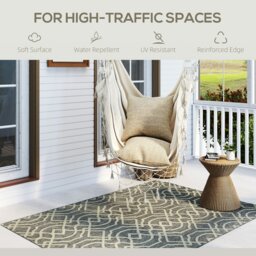 Rackhams Easy-Cleaning Machine Washable Rug for Home, Patio, Garden, Grey - Grey - 170 x 120 cm - 1 - thumbnail 5