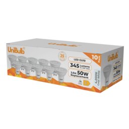 Rackhams LED GU10 345lm 3.6W 4000K (Cool White) Light Bulb - Pack of 10 - thumbnail 2