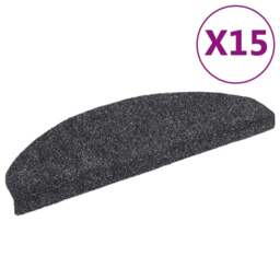 Rackhams 15pcs Self-adhesive Stair Mats Needle Punch 65x21x4cm Dark Grey - thumbnail 2