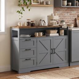 Rackhams Sideboard Buffet Cabinet with Storage and Power Outlet, Grey
