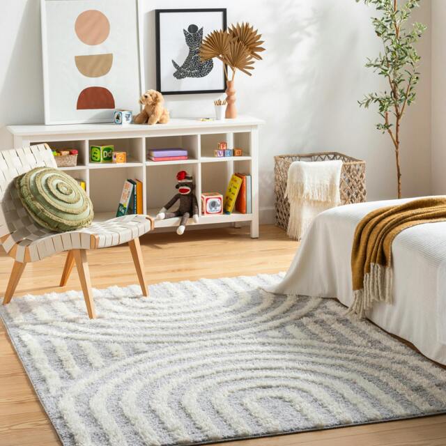 Rackhams Rodos-Modern Grey White Soft Plush Pile Rug - 200 x 275 cm - image 1