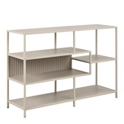 Rackhams Seaford Wide Grey Steel Bookcase With 4 Grey Melamine Shelves - grey - Wood - 1