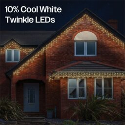 Rackhams Icicle Lights 60/40/20 Drop Black 5m/120 LED Warm White10%