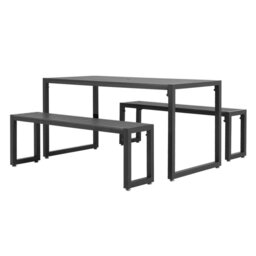 Rackhams 6 - Person 150cm Long Iron Outdoor Dining Set Garden Table and Bench - thumbnail 3