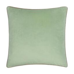 Rackhams Meridian Velvet Cushion Cover - Eucalyptus/Natural - 55cm x 55cm - Eucalyptus/Natural - 100% Polyester - thumbnail 1