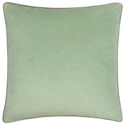 Rackhams Meridian Velvet Cushion Cover - Eucalyptus/Natural - 55cm x 55cm - Eucalyptus/Natural - 100% Polyester - thumbnail 2