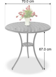 Rackhams OSHOWA Garden and Patio Grey Cast Aluminium Bistro Table - thumbnail 5